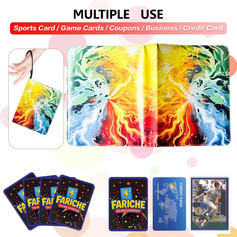 FARICHE Trading Card Binder for TCG Cards, 9-Pocket Portable Card Collector Ablum Holder Book Fits 900 Cards with 50 Removable Sleeve, Waterproof Card Binder Display Storage Carrying Cases for TCG-Storm - Image 5